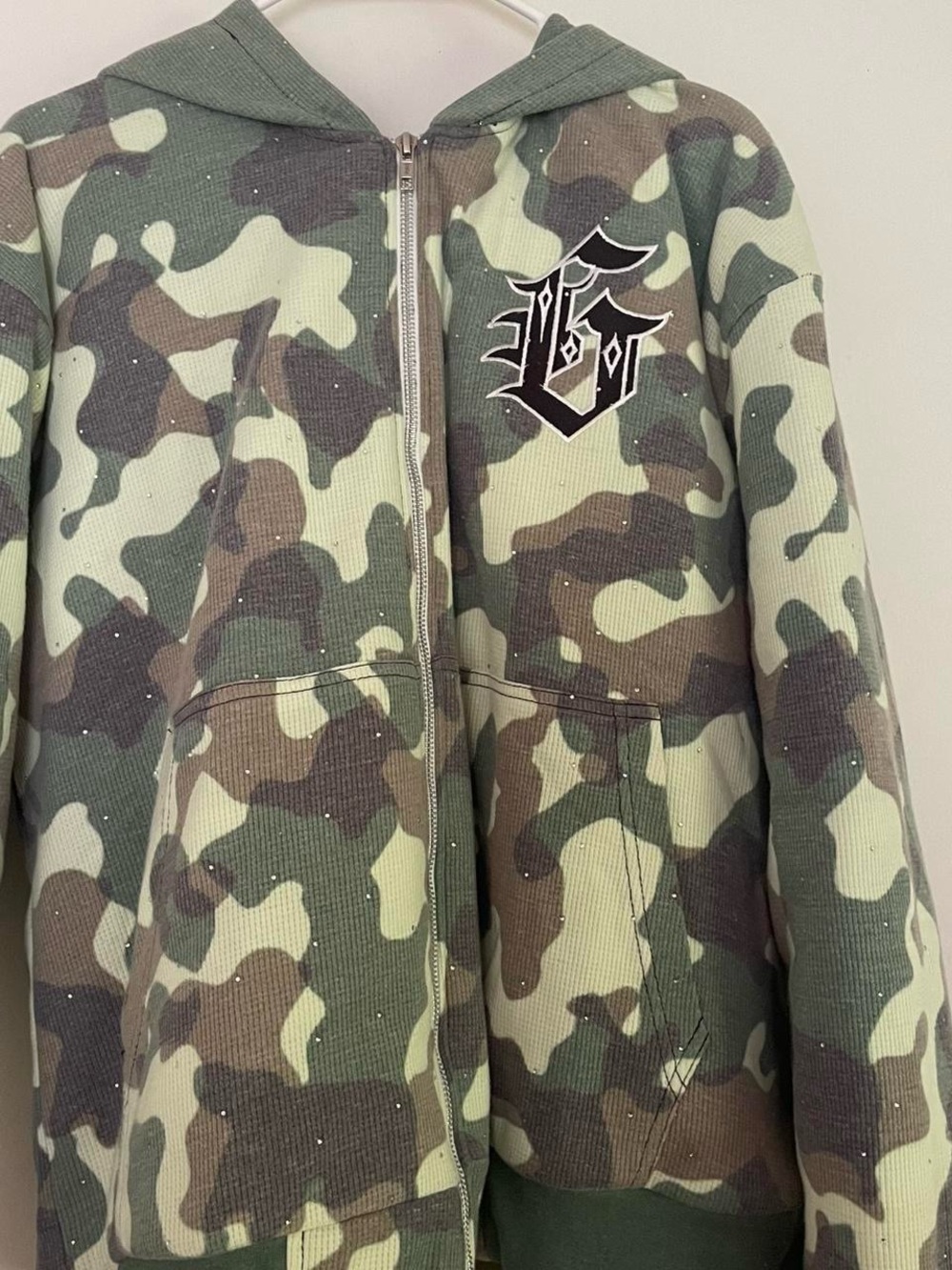 Designers Originals Green Camo Zip-Up Hoodie Jacket